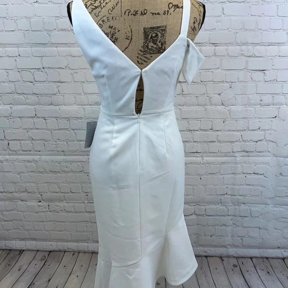 🆕Chelsea28 White Asymmetrical Cocktail Dress SZ 0 - Picture 6 of 8
